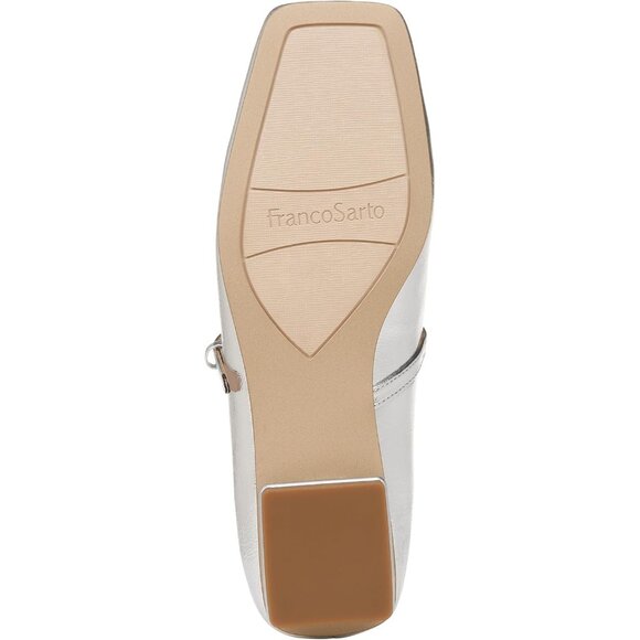 Franco Sarto Womens Silver Metallic Faux Leather Tinsley Mary Jane Ballet Flats - Picture 4 of 9